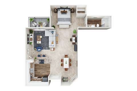 a floor plan of a studio apartment
